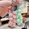 Llavero de cadena de uvas con rosas de colores creativas transfronterizas, llavero de color de moda, cuentas, colgante pequeño para coche, bolsa