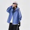 Chaqueta con capucha de bloques de color nueva para primavera y otoño Marca de tendencia para hombres y mujeres ins Adolescente Guapo Versátil Ropa exterior Dopamina
