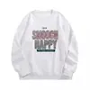 Moletom Americano Estilo Veludo Estilo Preguiçoso Personalizado Estampado com Letras Gola Redonda para Mulheres Outono e Inverno 2025 Novo Top Solto e Versátil