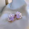 Pendientes de Mariposa de Cristal Verde Perla Estilo Resort para Mujer, Pendientes de Lujo de Gama Alta, Estilo de Nicho, Accesorios Versátiles para Orejas