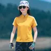 Camiseta de Manga Corta Deportiva para Mujer, Secado Rápido, Protección Solar, Estampado de Rayas, Elástica, Transpirable, Media Cremallera