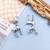 11 Ciervos Estilo Navidad Plata Antigua Colgante Aleación DIY Hecho a Mano Colgante Reno Llavero Broche Accesorios