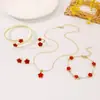 Conjunto de Joyería de Flor de la Suerte de Venta Caliente Transfronteriza Europea y Americana Pulsera de Trébol de Cinco Hojas Pulsera Pendientes Collar Anillo Joyería para Mujer