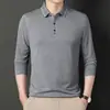 Camisa Polo para Hombre de Manga Larga 2024 Otoño e Invierno Nuevo Estilo Casual de Negocios Holgada con Cuello Polo Camiseta para Hombres
