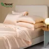 Xiangling Premium Conjunto de Roupa de Cama de Quatro Peças Cor Sólida Tencel Importado Estilo Simples e Luxuoso: Lençol, Capa de Edredom, Fronha e Acessórios de Cama