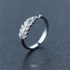 Anel Yihua Estilo Coreano Anel Aberto de Folha de Diamante Completo Feminino Pequeno Fresco Doce Anel de Dedo Anel de Falange