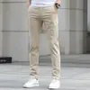 Pantalones de hombre de verano Hong Kong, finos, pierna recta, corte slim, de alta gama, modernos, versátiles, elásticos, business casual