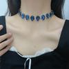 Collar Choker de Zafiros Múltiples Estilo Europeo y Americano Lujo Ligero Combinable Sensación Cena Huamei Heavy Industries