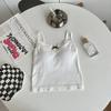 Chaleco de encaje Pure Desire para mujer, de verano, fino, con almohadilla para el pecho, copa fija, estilo Spice Girl, prenda exterior, top interior para mujer