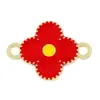 Atacado Transfronteiriço Versão Coreana Pingente Duplo Trevo de Quatro Folhas Gota de Óleo Diamante Liga de Zinco Colar Pulseira Pingente Joias Acessórios DIY