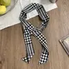 Lenço de Seda, Longo, de Luxo, Novo Estilo de Verão, Fita de Bolinhas, Faixa de Cabelo, Lenço Pontudo Estampado de Seda Sintética, Cinto Decorativo