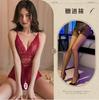 Divertido Sling de Ropa Interior Encaje Tentación para Dormir Sin Tiras Caliente Archivo Abierto Todo en Uno Traje de Uniforme para Mujer
