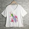 Camiseta de mujer estilo étnico verano nuevo algodón y lino bordada pavo real top de mujer turismo ropa étnica venta al por mayor