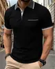 Camisa Polo Clásica de Color Sólido para Hombre Transpirable Cuello de Solapa Alta Calidad Moda Casual Bolsillo de Parche Camisa de Golf de Negocios