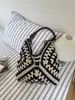 Bolsa Tejida Hueca Estilo Perezoso para Mujer, Bolso de Playa Estilo Bohemio de Gran Capacidad para Vacaciones en la Costa, Bolso de Hombro de Nicho