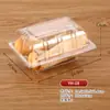 Caixa de embalagem plástica transparente para bolo de pêssego caixa de embalagem para biscoito pão bolo caixa de embalagem plástica descartável PET para confeitaria