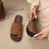 Ondas de Outono Estilo Boêmio Franja Charme Exótico Romântico Chinelos de Férias 2024 Mais Vendidos Sapatos Femininos Leves Tendência