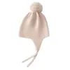Novo Chapéu de Lã Cashmere com PomPom Fofo Proteção de Orelha Chapéu de Tricô Feminino Outono Inverno Quente Proteção contra Frio Chapéu Versátil para Cobrir a Cabeça Chapéu para Ciclismo