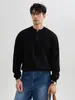 Suéter Henley de punto pesado estilo americano, casual y adecuado para el trabajo, color liso, manga larga, para hombre otoño/invierno, estilo old money, tejido retro