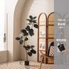 Árbol de Goma Diamante Negro Simulada en Maceta Grande de Pie Sala de Estar de Gama Alta Realista Decorativa Magnolia Árbol Falso Planta Verde