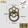 AH1392 Puxador de Seis Furos Argola Clássica Móveis Antigos Chineses Porta de Armário de Cobre Puro Gaveta Simples Armário de Remédios Etiqueta