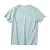 Nueva Camiseta de Algodón Pima para Mujer, Algodón Merceizado, Cuello Redondo, Hombro Normal, Camiseta Blanca, Algodón de Fibra Larga, Top Básico de Manga Corta de Alta Gama