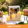 Luz de vela electrónica transfronteriza, vela LED simulada para decoración de bodas y festividades, luz ambiental recargable para exteriores controlada por control remoto