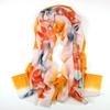 Cachecol de Lã Pintado à Mão, Dupla Utilização como Xale para Proteção contra o Frio, Gola Térmica Feminina para Outono e Inverno, Design Personalizado Pintado à Mão com Plantas e Flores Artesanais