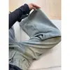 Jeans de Pierna Ancha Desgastados Estilo Retro Americano para Mujer, Estilo Desierto Primavera y Verano, Pantalones Vintage Sueltos de Pierna Recta de Largo Completo
