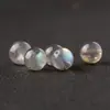 Pedras da Lua cinza natural contas soltas contas redondas feldspato de tração luz azul DIY pulseira colar acessórios com contas atacado
