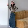 Pantalones para Niñas Primavera y Otoño 2026 Estilo Nuevo para Estudiantes de Secundaria y Niños Mayores, Jeans de Pierna Ancha, Elegantes y Modernos para Niñas