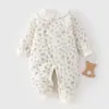 Macacão de Bebê Outono e Inverno Algodão Puro Acolchoado Roupas de Bebê Menina Roupas para Recém-Nascidos Pijamas Princesa Passeio