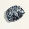 Hebilla de Cinturón de Aleación de Zinc de 4,0 cm Exportación Europea y Americana Animal Occidental Americano Cabeza de Toro Plata Antigua Hebilla de Placa de Cinturón Punk