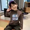 Camada Base Masculina Gola Meia-Alta Outono e Inverno Roupa Infantil 2026 Novo Estilo Quente De Casual Camiseta Pulôver de Manga Longa