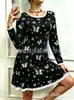 Pijama feminino novo estilo 2026, roupa de ficar em casa, casual, sexy e confortável, vestido estampado com renda