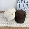 Boina Nueva de Otoño Moda para Mujer Versátil Estilo Japonés Adelgazante Octogonal Retro Casual Color Sólido Gorra de Periódico