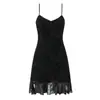 Fabricante Mayorista de Ropa para Mujer Transfronteriza Primavera 2026 Estilo Europeo y Americano Cuello en V Sin Mangas Encaje Patchwork Vestido Corto