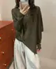 Outono e Inverno Novo Estilo Suéter Malha Top Feminino Design Coreano Irregular Gola Redonda Manga Longa Conjunto de Duas Peças