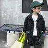 Conjunto Casual com Capuz de Desenho Animado para Meninos Outono, Roupa para Primavera e Outono, Conjunto de Duas Peças Jaqueta Corta-Vento de Trabalho para Menino, Atacado Transfronteiriço
