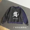 Moletom unissex ERD com estampa de slogan moderno "Malandro Rico de Luto", corte solto, para casal, com efeito vintage desgastado lavado