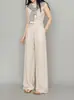 Calça Reta de Linho Respirável Fina Feminina Primavera Verão Cintura Alta Emagrecimento Solta Caimento Casual Calças Dropshipping