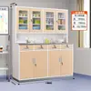 Gabinete Médico Occidental con Lavabo, Mesa Dispensadora y Gabinete para Medicamentos con Acabado de Madera Impresa por Transferencia para Clínicas y Consultorios Médicos Escolares