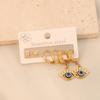 [Ice Meng] 3 pares Aretes de Ojos con Gota de Aceite Aretes de Acero Inoxidable Joyería Transfronteriza Europea y Americana para E547