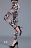 Novas Leggings Femininas de Seda de Leite Lixada Tamanho Grande Elásticas Estampadas Multicoloridas Calças Femininas com Cintura Elástica