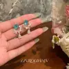 Pendientes de Mariposa Azules Azucarados Ultra Brillantes de Primavera y Verano, Estilo de Lujo de Alta Gama, Pendientes de Perlas Sintéticas, Pendientes de Nicho y Únicos