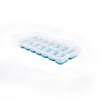 Forma de gelo de silicone com 14 cavidades caixa de gelo DIY sorvete caseiro caixa de cubos de gelo com tampa fundo macio fácil de desenformar