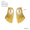 Pendientes de Acero Inoxidable de Oro de 18 Quilates Estilo Europeo para Mujer Diseño de Nicho Estilo Fresco Sensación de Alta Gama Adornos para Orejas Accesorios para Mujer Venta al por Mayor