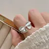 Fan Zhiqiao Versão Coreana Xiaohongshu Ins Anel Simples de Prata Esterlina S925 Design de Laço Anel Personalizado