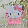 Hola hellokitty Hello Kitty Pegatina Espejo de Diamante Hecho a Mano DIY Espejo de Maquillaje Regalo de Cumpleaños Niñas Navidad