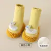 Meias de Chão para Bebê Outono Inverno Criança Pequena Engrossadas Antiderrapantes Sola Macia Tecido de Fio de Laço Isolamento Térmico Meias Calçados para Recém-nascido Antes de Andar